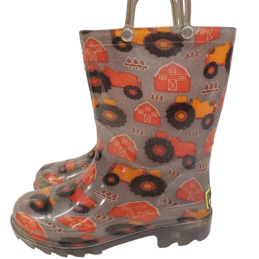 Western Chief Tractor Rain Boots Light Up Heels Size 9/10 Farm Boots